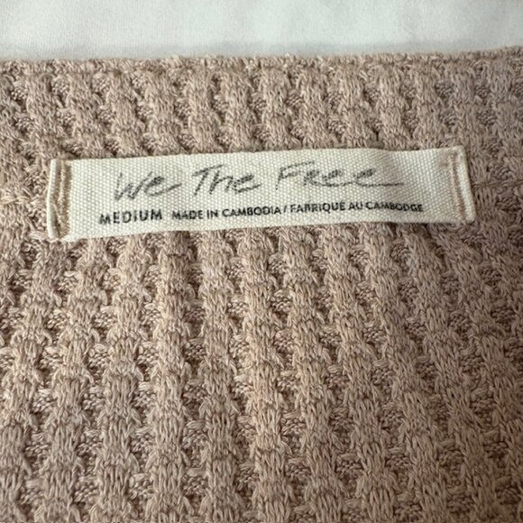We the Free North Shore Oversized Waffle Sand Knit Tunic with Thumb Holes Size M - Picture 7 of 11